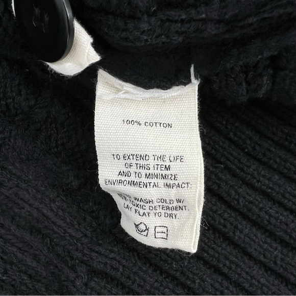 Alex Mill Cable Knit Nico Chunky Cardigan - Black Drop Shoulder Button Up Cardi - Picture 9 of 11